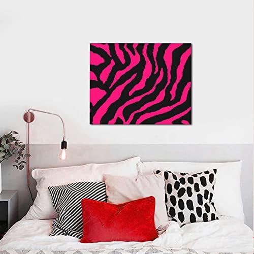 Zebra, Tigris, Leopárd Rózsaszín Fal Művészeti Vászon Festménye Számok Akril, Olaj Festmény, Művészeti Galéria, Pakolás,