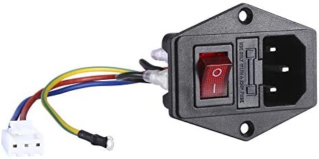 AKOBEARLA Bemeneti Modul Plug 5A Biztosíték Switch Férfi Csatlakozóaljzatba w Kapcsoló Csatlakozó 10A 250V 3 Pin IEC320 C14
