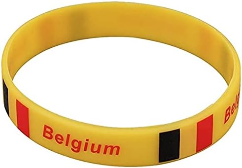 TDoperator Belgium Karkötő Karkötő Szilikon Gumi Ország Nemzeti Zászló Unisex Sport Csuklópántot Ajándék, Souvenir Rajongó