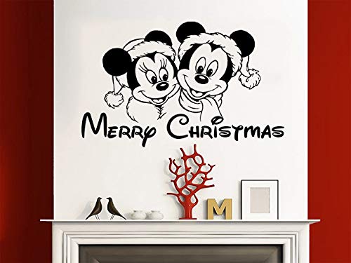 Boldog Karácsonyt Fali Matricák Mickey Minnie Vinil Fali Matricák Gyerek Szoba, Boldog Új Évet Cserélhető Art Home DecorSY111