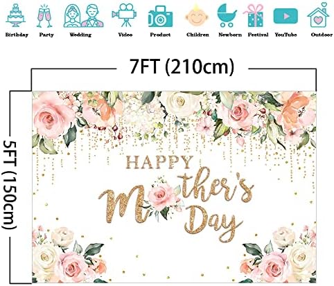 Mocsicka Boldog anyák napját Hátteret, Rózsaszín Virágos Arany anyák Napja Háttér Szeretlek Anyu Ajándék Fali Dekoráció Zászló