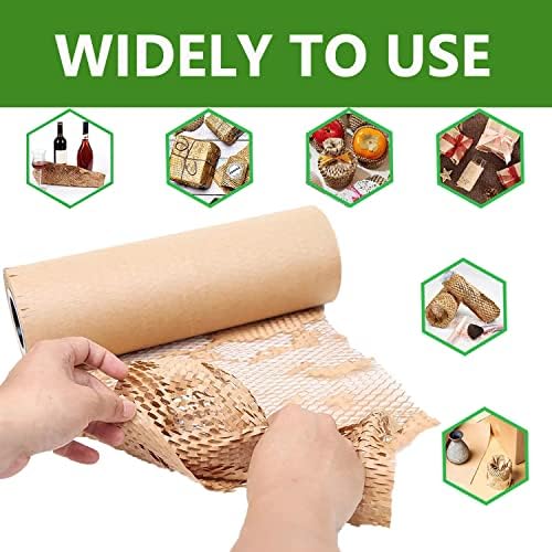 Méhsejt Csomagoló Papír, 15 x 200' Csillapítás Wrap Roll Mozgó Készletek, Újrahasznosítható Honeycomb Csillapítás Papírt