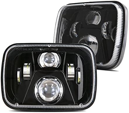 TRUCKMALL 5x7 7x6 hüvelykes LED-es Fényszórók, H6054 6054 H5054 6052 LED Kompatibilis Jeep Cherokee XJ Wrangler YJ Komancs