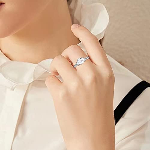 2023 Új Gyémánt Cirkon Gyűrű Női Divat Ékszerek Legnépszerűbb Kiegészítők Ékszer Szett Tini (Ezüst, 10)