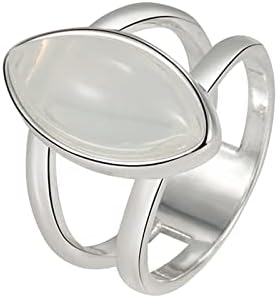 2023 Új Női Bevonatú 925 Ezüst Vintage Fehér Drágakő Gyűrű, Ékszerek, Ajándék Gyűrű Retro (Ezüst, 7)