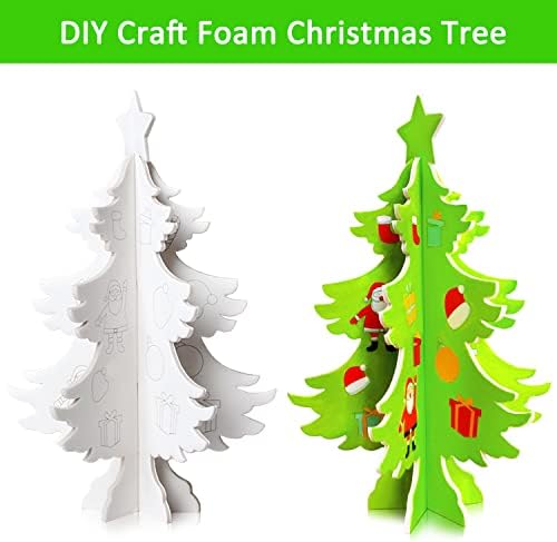 LOKIPA DIY Kézműves Hab karácsonyfa, 3D KT-Testület Színezés karácsonyfa 1 Készletek, Befejezetlen karácsonyfa Alakú Karácsonyra