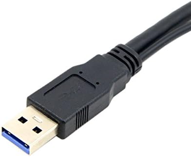 CableccBlack USB 3.0 Férfi Dual USB-Női Extra Teljesítmény Adatok Y Hosszabbító Kábel 2,5 Mobil Merevlemez 1118SBVGO6G 6