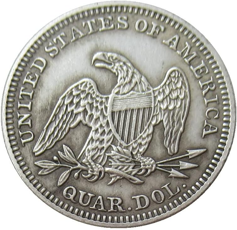 Egyesült ÁLLAMOK 25 Cent Zászló 1851 Ezüst Bevonatú Replika Emlékérme