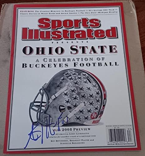 AJ Sólyom Ohio State ST Buckeye ALÁÍRT 2008 BEMUTATJA a Sports Illustrated SI COA - Dedikált Egyetemi Magazin