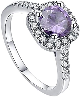 2023 Új Ajándék Ékszerek Luxus Vágott Fehér Gyűrű Esküvő, Eljegyzés, Kő, Kézi Készítésű Gyűrű, Férfi Divat (Lila, 9)