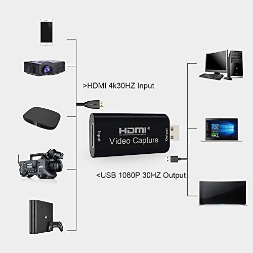 Audio-Video Capture Kártya, 1080p 30fps, HDMI, USB 2.0, a Szerencsejáték / Streaming / Élő adás / Rekord keresztül DSLR /