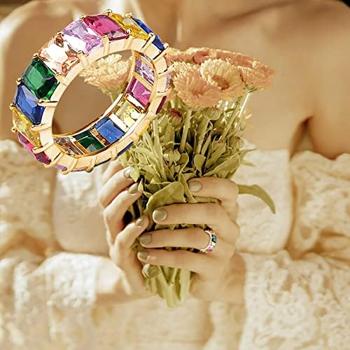 Eljegyzési Kerek Vágott Zircons Nők Esküvői Gyűrű, Ékszerek, Gyűrűk, a Nő Teljes Gyémánt Női Gyűrű, Gyűrűk, Tizenévesek