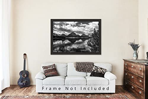 Nyugat-Fotózás Print (keret nélkül) Fekete-Fehér Kép a Mount Moran Jackson Lake a Grand Teton Nemzeti Park-Wyoming Rocky