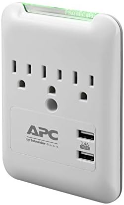 APC Fali Aljzatba túlfeszültségvédő az USB Portok, PE3WU3, (3) AC Multi Csatlakozó Aljzatba, 540 Joule Túlfeszültség-Védelem