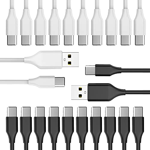 USB-C Típusú Kábel-Gyors Töltés [20-Pack 3.3 ft], TekSonic USB A-USB-C 3A Multi Pack Tömeges Felelős Kábel Kompatibilis a