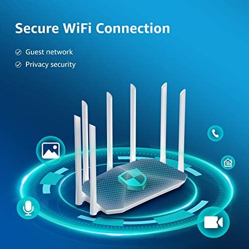 Gigabit WiFi Router, kétsávos Smart Vezeték nélküli Router, Speedefy AC2100 4x4-es MU-MIMO & 7 Külső Antennákat az Erős Jel,