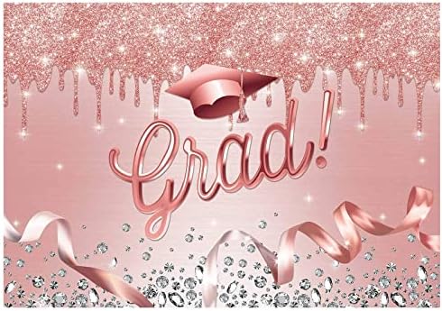 Funnytree 7x5ft Osztály 2023 Fél Hátteret Lányok Congrats Grad Rose Arany Glitter Fotózás Háttér Nők Hölgy Rózsaszín Gratulál