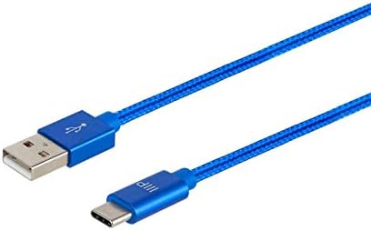 Monoprice USB 2.0 a-Típus C-Típus-Díjat, valamint Fordította: Nylon Zsinór Kábel - 6 Láb - Kék, Gyors Töltés, Alumínium Csatlakozó,