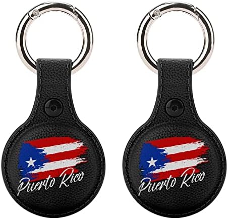 Évjárat Puerto Rico Zászló Védő tok Kompatibilis AirTag Anti-Elveszett Kereső tartó kulcstartó a Tárca Poggyász Nyakörv,