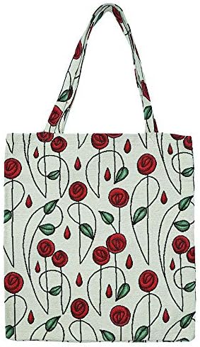 Signare Gobelin Újrafelhasználható Élelmiszerbolt Környezetbarát Bevásárló Táska a Mackintosh Egyszerű Rose Design