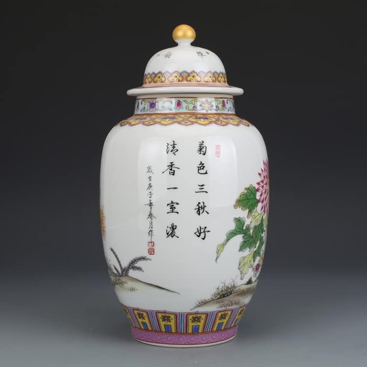 FSYSM Zománc Krizantém Tartozó Fű Teát, Üveg Antik Gyűjtemény Antik Jingdezhen Porcelán Dísztárgyak