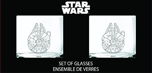 Star Wars Üveg Meghatározott - Millennium Falcon - Gyűjthető Ajándék Szett 2 Koktél Szemüveg - 10 oz Kapacitás - Klasszikus