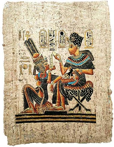 Tut ANK Amon Vele Nő Antik Egyiptomi Papirusz Papirusz Eredeti Készített, Kézzel Festett Egyiptomban 33 x 43 cm