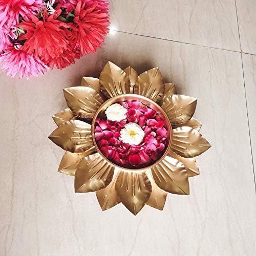 Indiai Lótusz Virág Határon Tervező Dekoratív Urli Gyönyörű Kézműves Tálban Úszó Virágot, Tea, Gyertyát Otthon, Irodában,