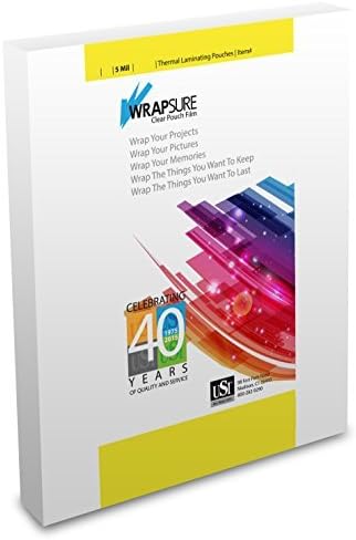USI WrapSure Termikus Lamináló Tasakok, Letter Méretű, 3 Millió, 9 x 11,5 Cm, Világos, 200-Pack