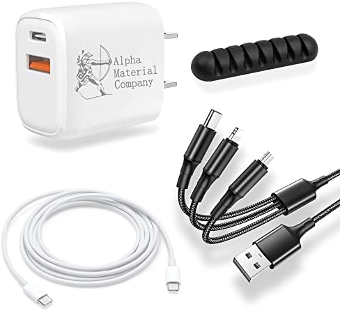 Alfa Anyag Cég Töltő Kábel, 3 az 1-ben Multi Gyors Töltés Zsinórok Típusú C & Micro USB, Kompatibilis A Legtöbb Okos Telefon,