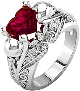 2023 Új Női Gyűrű Színes Cirkon Esküvői Ékszerek Gyűrűk Mérete Alufelni 610 Ajándék Ujja Tele Pecsétgyűrű (Piros, 6)