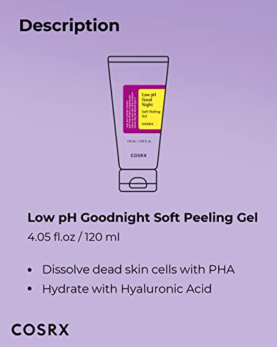 COSRX Alacsony pH-Jó Éjszakát Lágy Peeling Gél, fejezetének 4.05 fl oz / 120ml | Enyhén Hámlasztó PHA | Bőrápolás Érzékeny