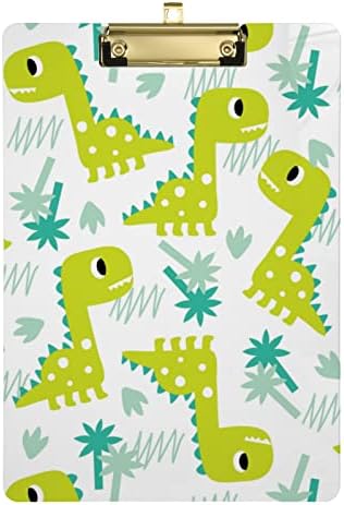 Glaphy Aranyos Zöld Dinoszauruszok Vágólapra A4 Letter Méretű táblával Officemate, Diákok, Nők, Férfiak, Gyerekek, Akril