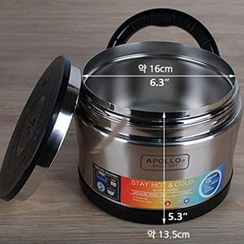 TULGIGS Vákuum-Szigetelt Rozsdamentes Thermo Élelmiszer-Jar Tál ECO-1700 Maradj Hot & Cold 1700ml,Fekete Made in Korea